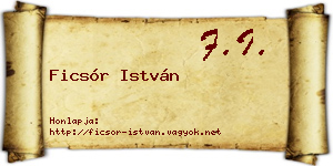 Ficsór István névjegykártya